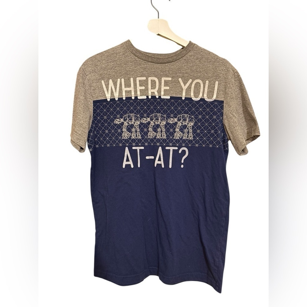 Star Wars Two-Tone Graphic Tee with “Where you at-at” Design